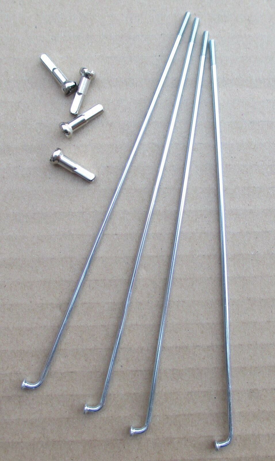 Bicycle Spokes 14g Steel Chrome With 16mm Long Nipples Various Sizes Sold By 4's