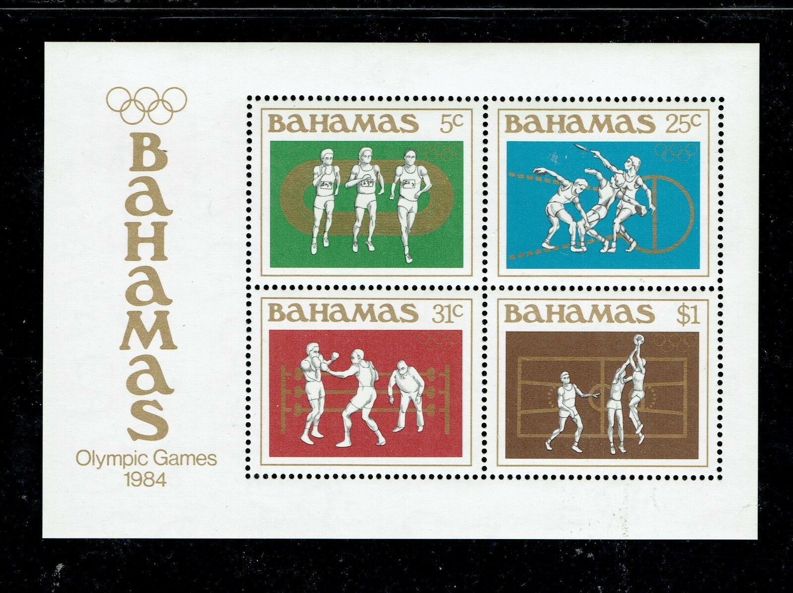 Bahamas 558-562a, 1984 Olympics, Plus S/s Of 4, Mnh (bam002)