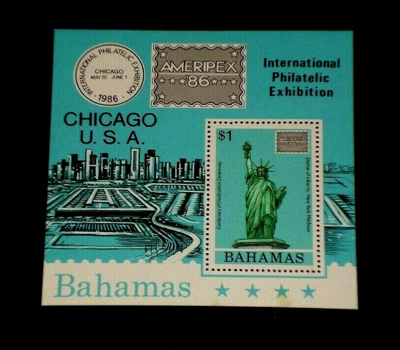Bahamas #601a, 1986, Ameripex Issue, Souvenir Sheet, Mh, Nice Lqqk Sb1