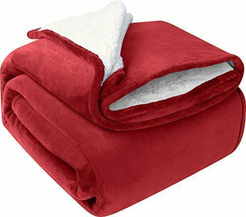Sherpa Flannel Fleece Reversible Blanket Extra Soft Brush Fabric Utopia Bedding