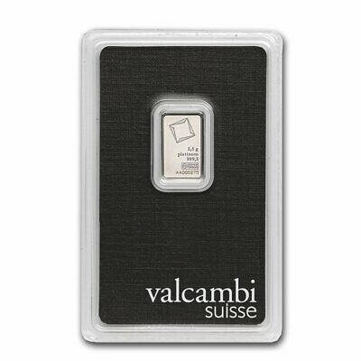 2.5 Gram Platinum Bar - Valcambi (in Assay) - Sku#216895