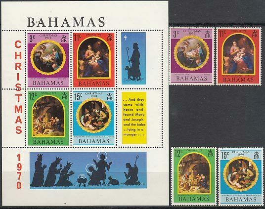 Bahamas - Mail 1970 Yvert 298/301 + Hb 3 Mnh Navidad