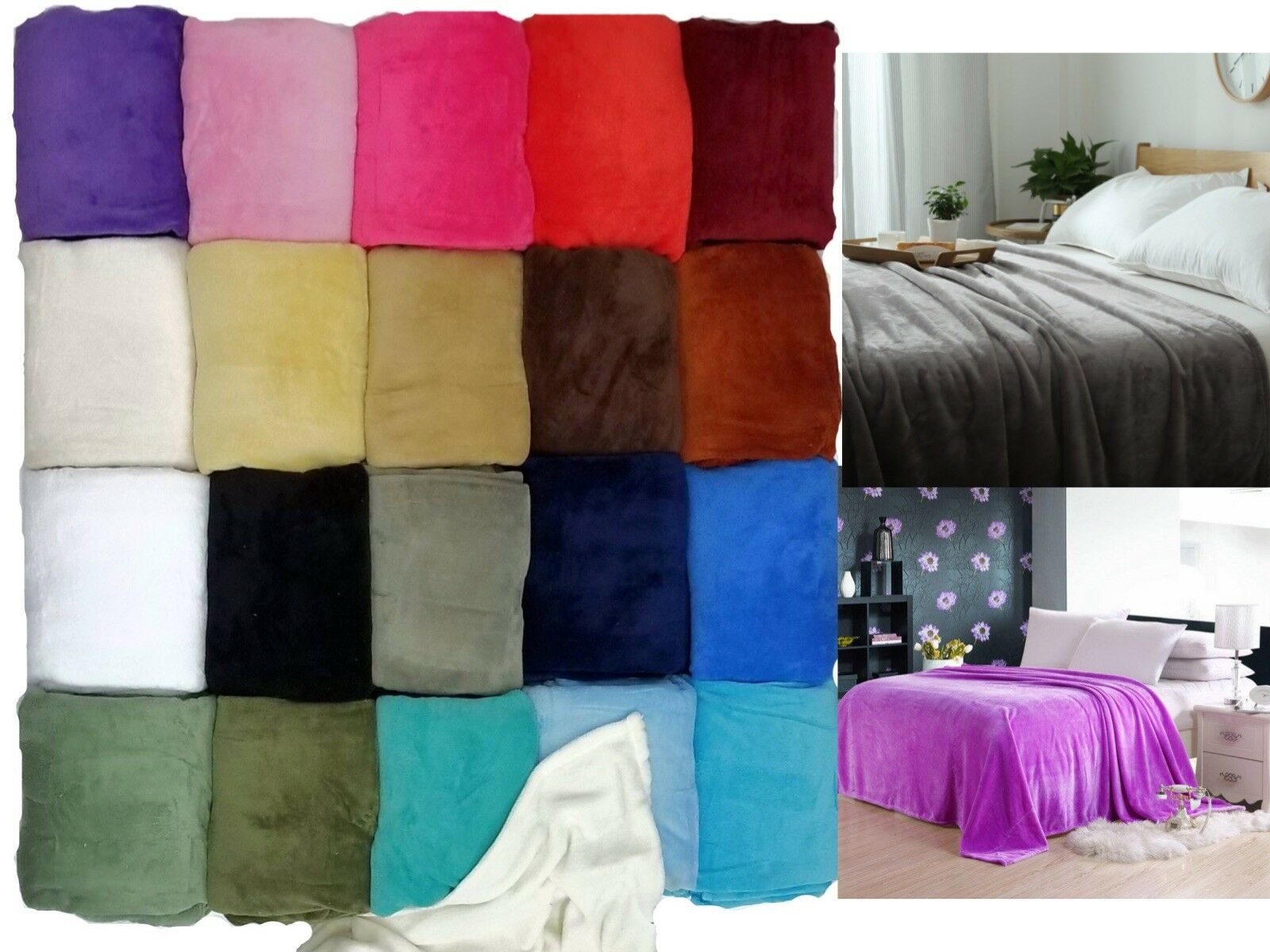 Sumptuous Light Winter Blanket Soft Throw 20 Solid Colors All Bed Sizes New!!!