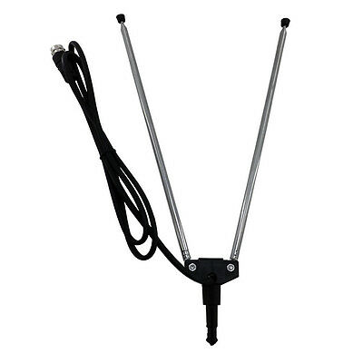 Universal Rabbit Ear Uhf Tv Antenna Indoor W/ Coax Cable Connector New Bn-54gh