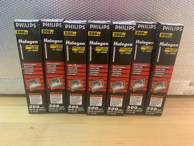 Philips 500w Halogen 125-130 Volt Lot Of 7 In Box