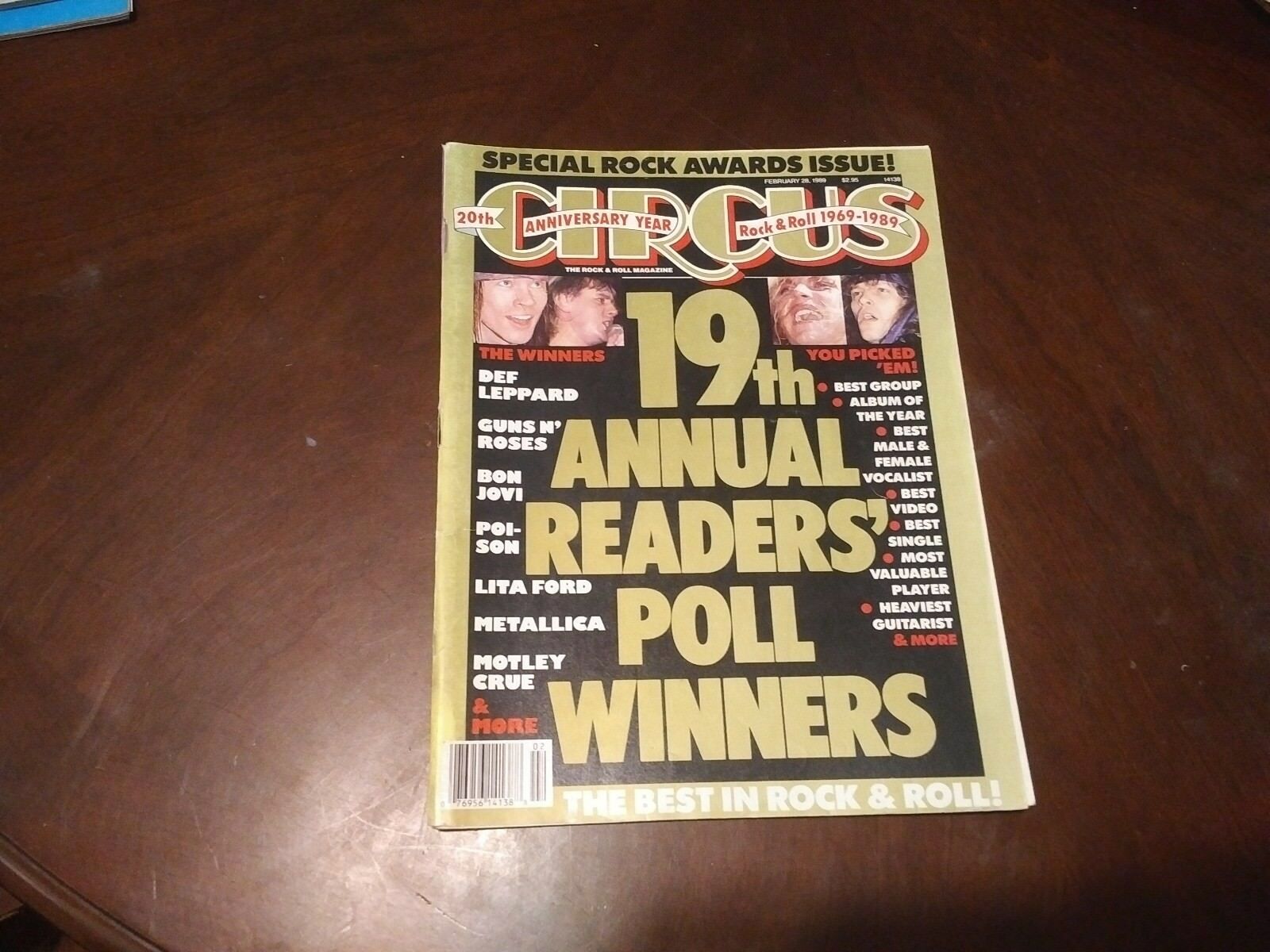 Circus Magazine Feb 1989!! Metallica,motley Crue,poison, Motley Crue,ozzy,gnr