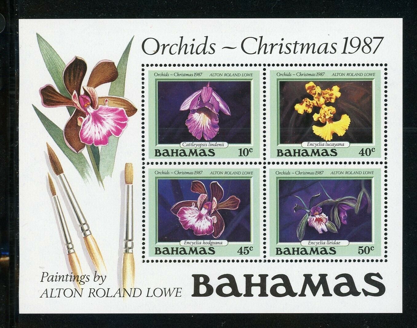 Bahamas Scott #639a Mnh S/s Flowers Orchids Flora Christmas Cv$15+