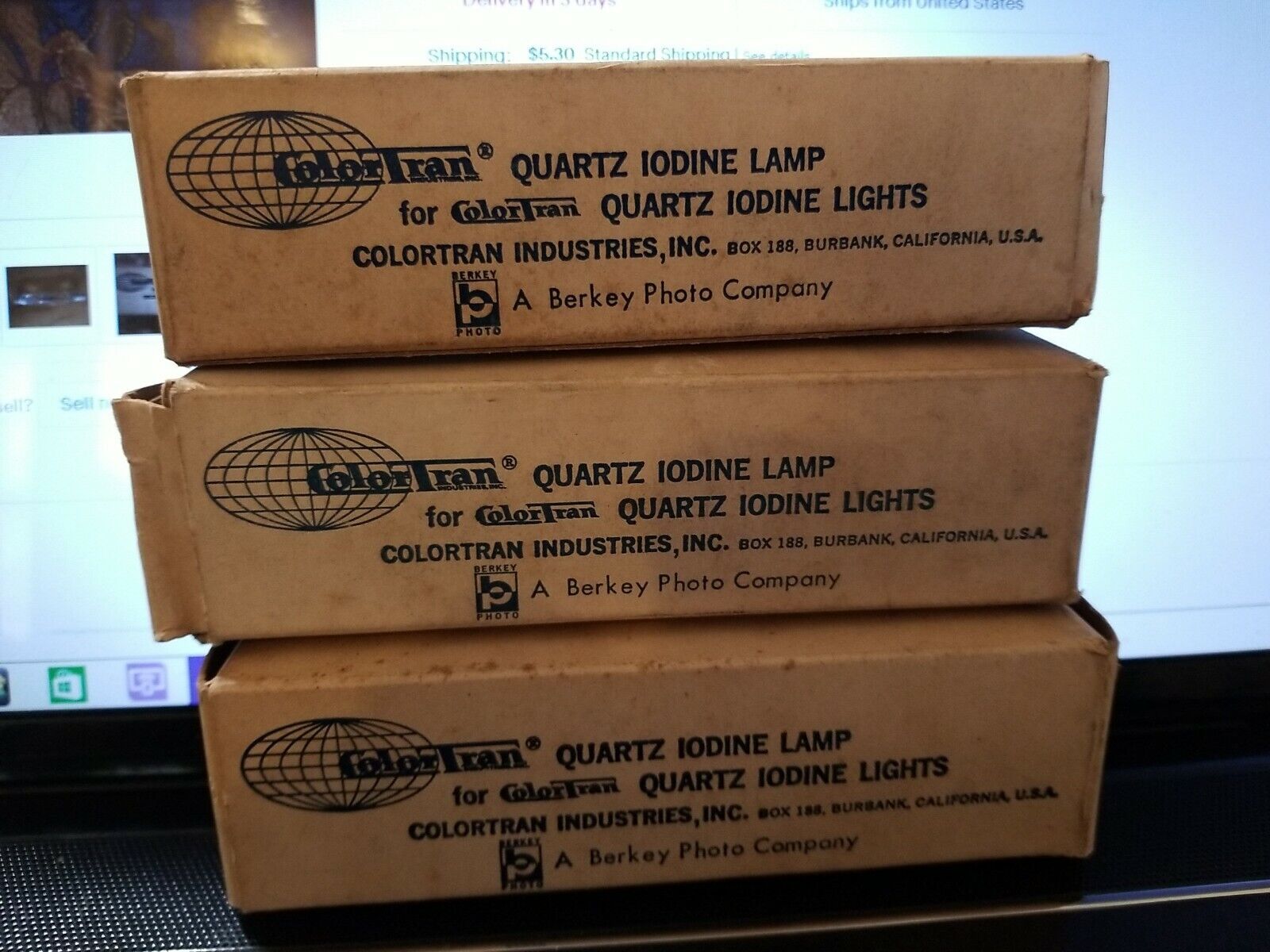 Lot Of 3 Colortran B4-30 Quartz Iodine Lamp Berkey Photo Company Nos/nib