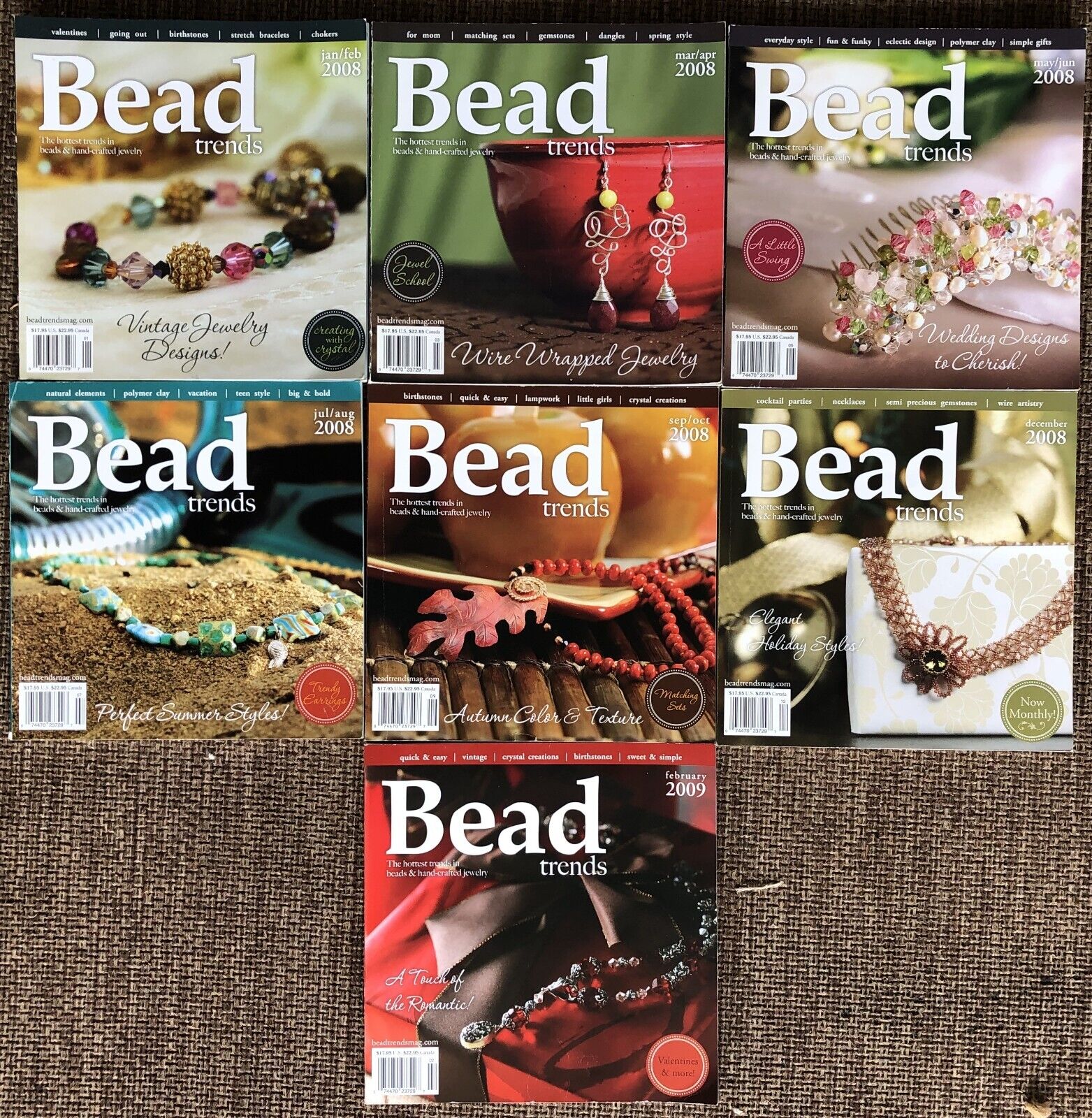 7 Issues-bead Trends Magazine(hand-crafted Jewelry)2008-2009
