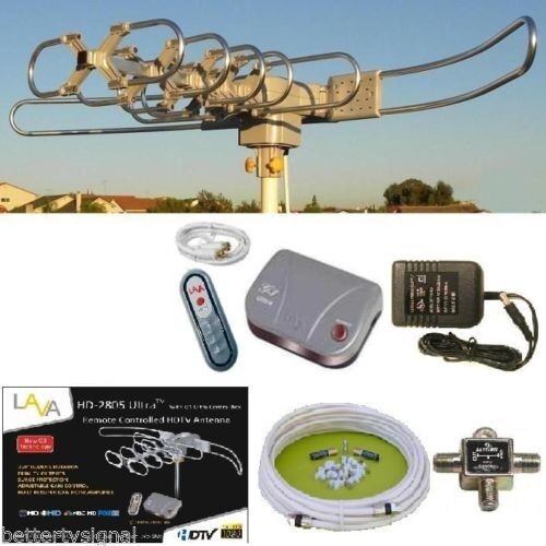 Lava Hd2805 Hdtv Digital Rotor Amplified Outdoor Tv Antenna Hd Uhf Vhf Fm Cable