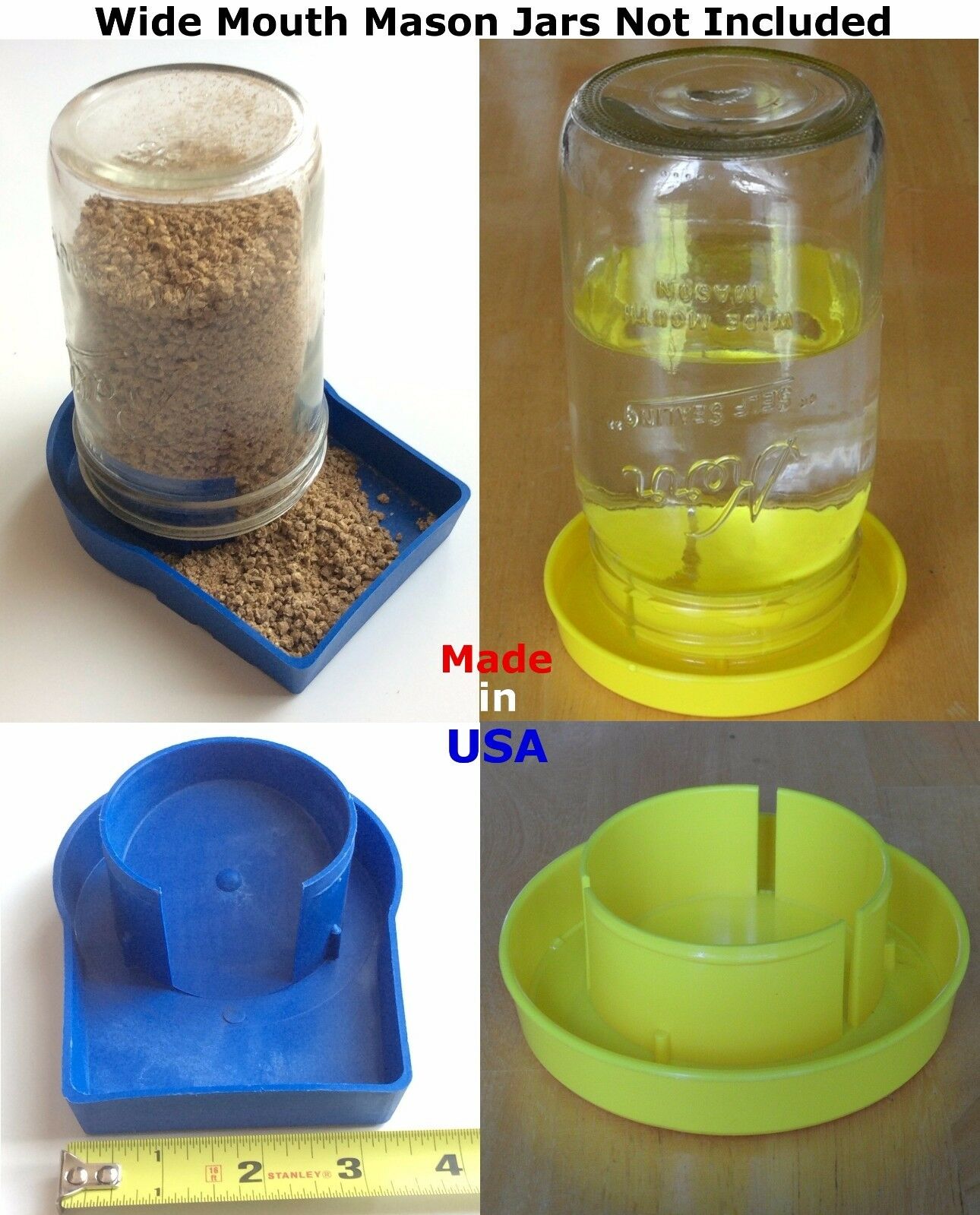 Usa 1pc Chick Feeder & 1pc Drown Proof Waterer Poultry Fowl Chicken Quail Feeder