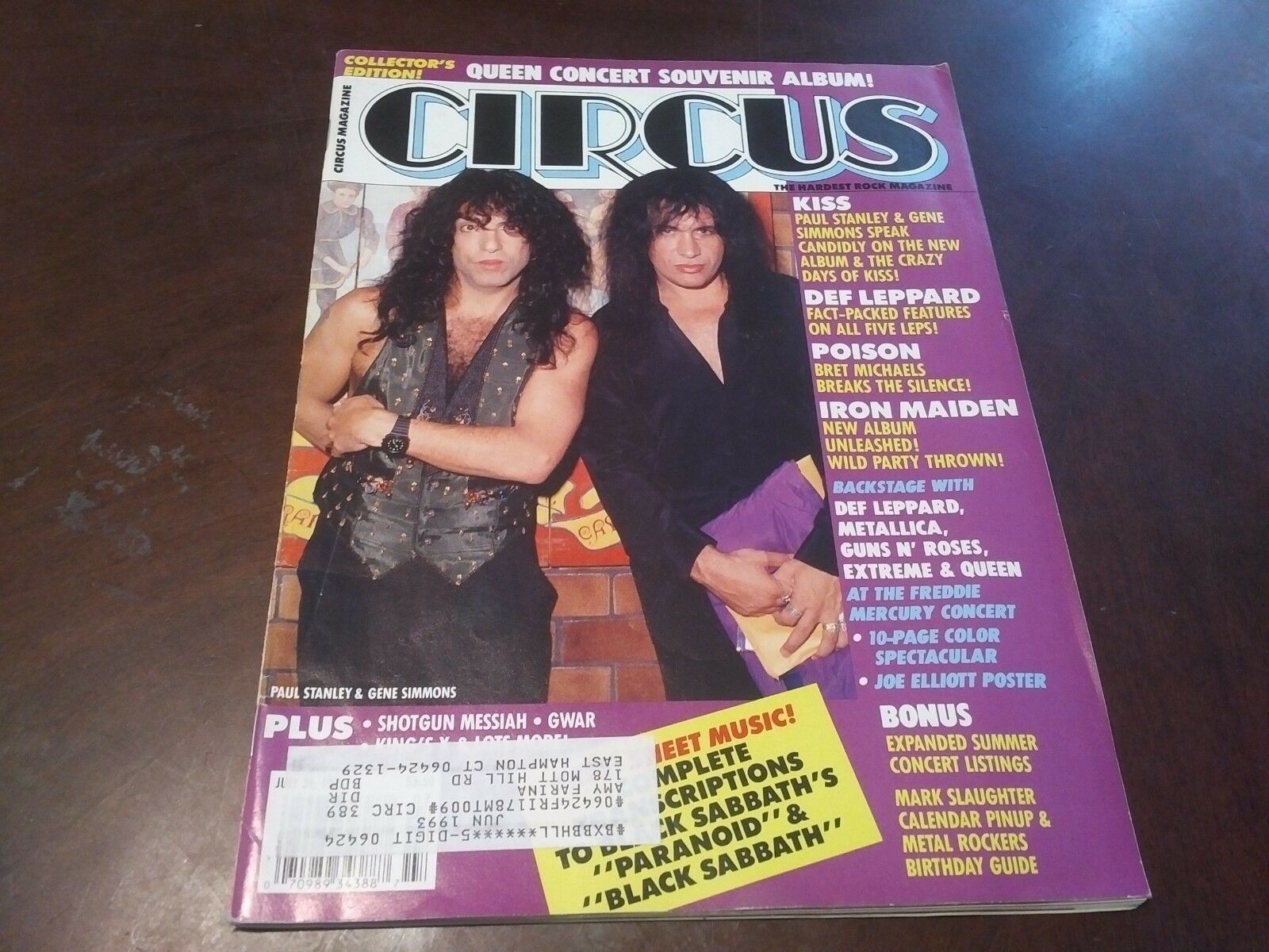 Vintage Circus Mag Jul 1992 !! Kiss,maiden,queen,def Leppard, Poison,ozzy